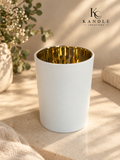 Medium Matt White with Gold