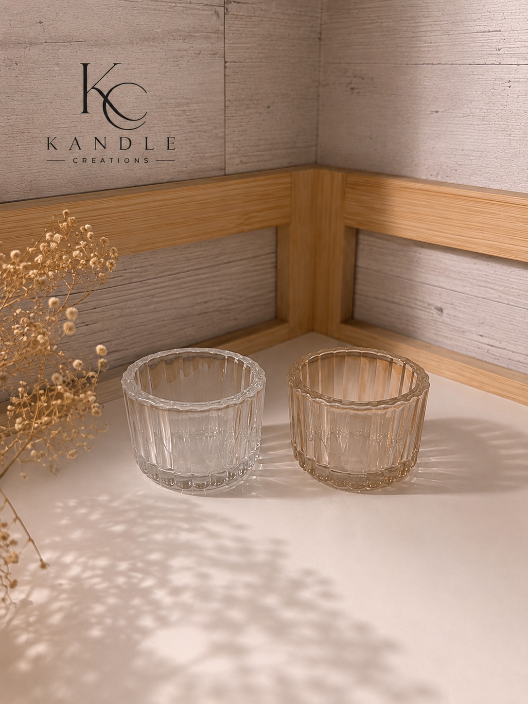 2 Pack Mini Glass Candle